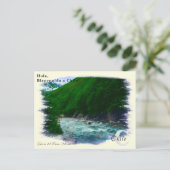 ヴィンテージカスタム水色のモノグラムストリームチリ ポストカード (スタンド正面)