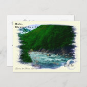 ヴィンテージカスタム水色のモノグラムストリームチリ ポストカード (正面/裏面)