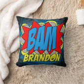 ヴィンテージカスタム漫画ブックアーポップ・アートのトスタイルBAM! クッション (ブランケット)