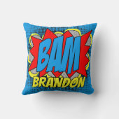 ヴィンテージカスタム漫画ブックアーポップ・アートのトスタイルBAM! クッション (裏面)