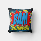 ヴィンテージカスタム漫画ブックアーポップ・アートのトスタイルBAM! クッション (正面)