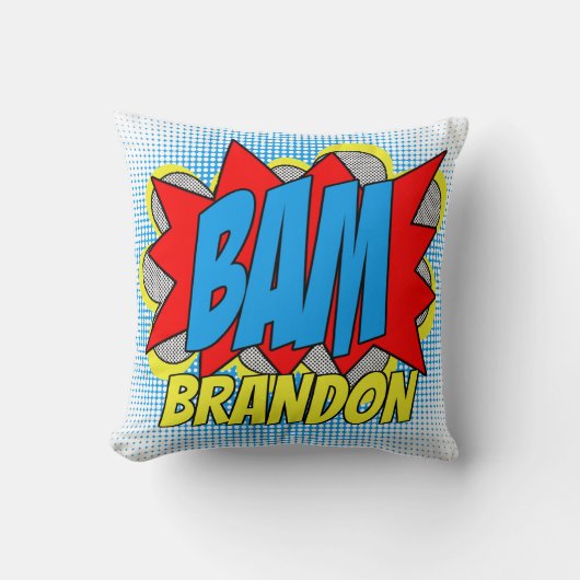 ヴィンテージカスタム漫画ブックアーポップ・アートのトスタイルBAM! クッション (正面)