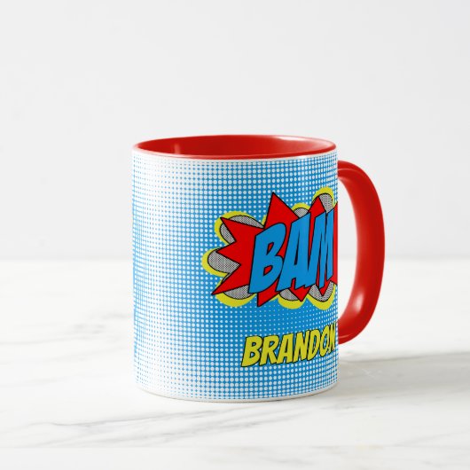 ヴィンテージカスタム漫画ブックアーポップ・アートのトスタイルBAM! マグカップ (正面右)