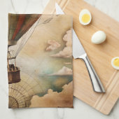 ヴィンテージカスタム熱気球 | アンティーク旅行 キッチンタオル (四つ折り)