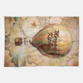 ヴィンテージカスタム熱気球 | アンティーク旅行 キッチンタオル (横)