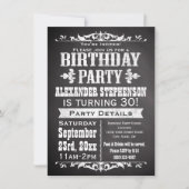 ヴィンテージカスタム石板シャルボードバースデーパーティー 招待状 (正面)