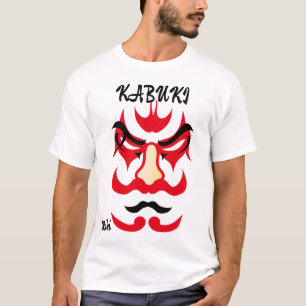 ヴィンテージカスタム美学日本の歌舞伎美術赤 Tシャツ