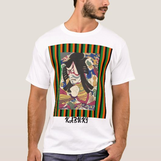 ヴィンテージカスタム美学日本の歌舞伎芸術 Tシャツ (正面)