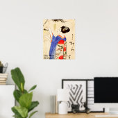 ヴィンテージカスタム美観日本きもの壁画作品 ポスター (ホームオフィス)