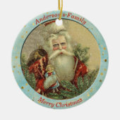 ヴィンテージカスタム聖ニコラスとギフトクリスマス セラミックオーナメント (正面)