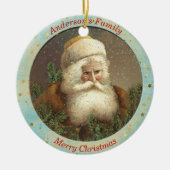 ヴィンテージカスタム聖ニコラスファーンクリスマス セラミックオーナメント (正面)