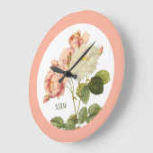 ヴィンテージカスタム花モノグラム壁時計2 ラージ壁時計 (傾斜)