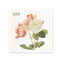 ヴィンテージカスタム花モノグラム紙ナプキン2