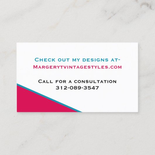 ヴィンテージカスタム衣類仕立て名刺 名刺 (裏面)