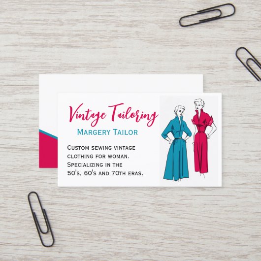 ヴィンテージカスタム衣類仕立て名刺 名刺 (正面/裏面インサイチュ)