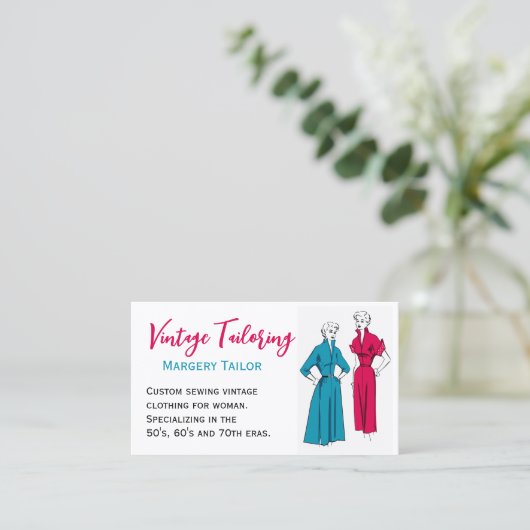 ヴィンテージカスタム衣類仕立て名刺 名刺 (スタンド正面)