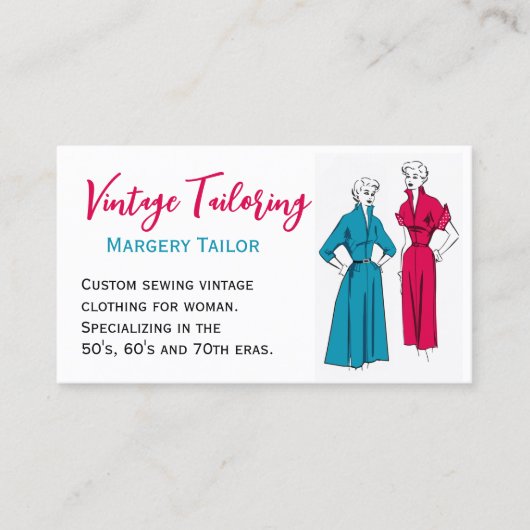 ヴィンテージカスタム衣類仕立て名刺 名刺 (正面)