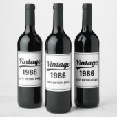 ヴィンテージカスタム誕生イヤーブラック&ホワイト誕生日 ワインラベル (ボトル)