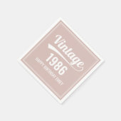 ヴィンテージカスタム誕生年ピンク誕生日 スタンダードカクテルナプキン (角)