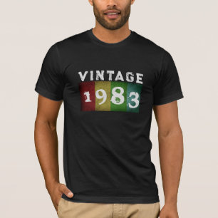 ヴィンテージカスタム誕生日の年と日付シャツの色 Tシャツ