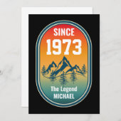 ヴィンテージカスタム誕生日ザレジェンドマウンテンスタイル 招待状 (正面/裏面)