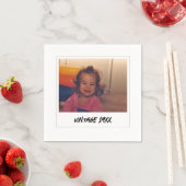 ヴィンテージカスタム誕生日パーティーベビーフォトナプキンス スタンダードカクテルナプキン (インサイチュ)