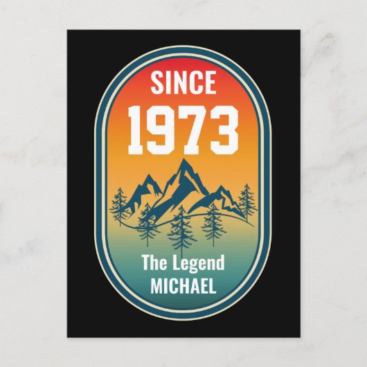 ヴィンテージカスタム誕生日 伝説の山スタイル ポストカード (正面)