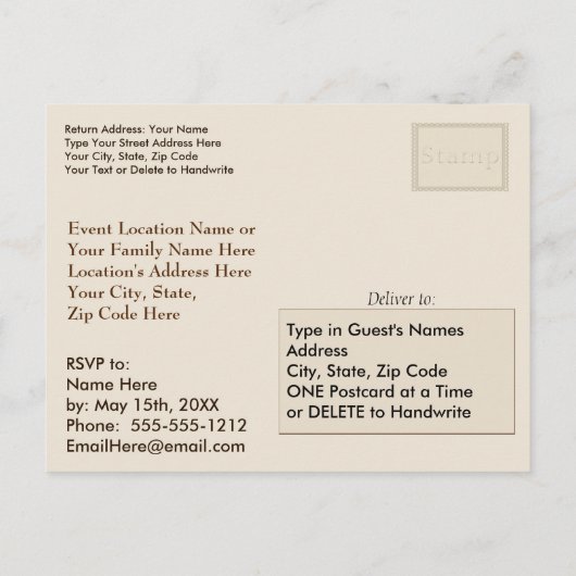 ヴィンテージカスタム野球卒業招待状 インビテーションポストカード (裏面)