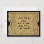 ヴィンテージカスタム金ゴールドを許可する1つのチケット招待状 招待状 (裏面)