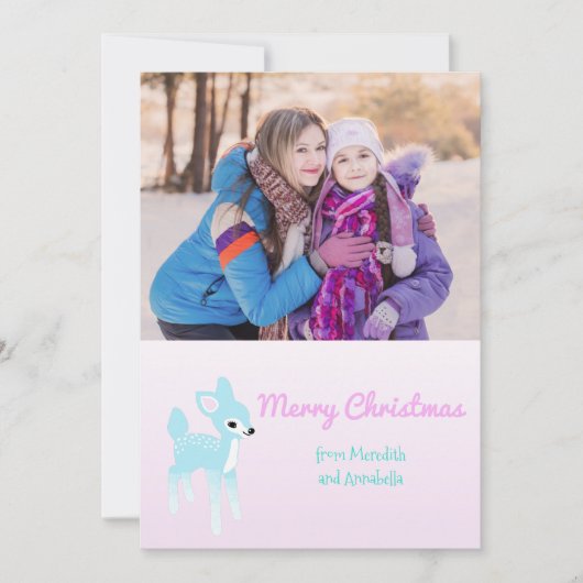 ヴィンテージカスタム鹿フォトホリデーカード シーズンカード (正面)