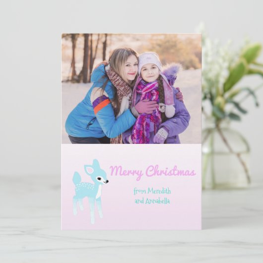 ヴィンテージカスタム鹿フォトホリデーカード シーズンカード (スタンド正面)