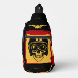 ヴィンテージカスタムmotobike 60sブラックマスタードレッド スリングバッグ