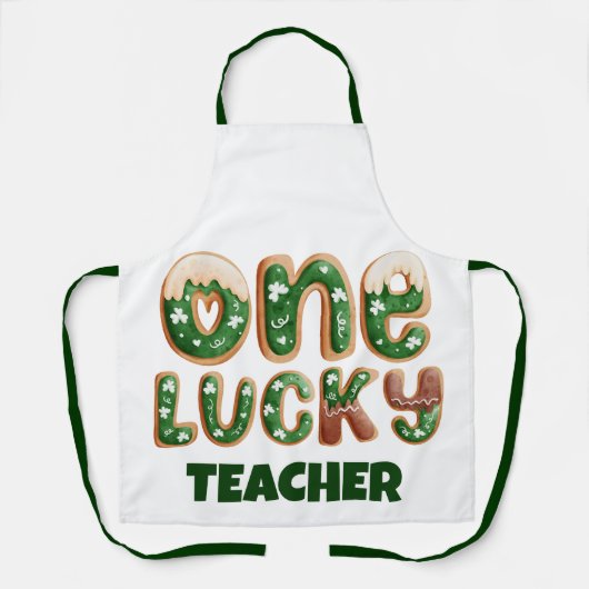 ヴィンテージカスタムSt patricks dayワンラッキー先生 エプロン (正面)