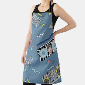 ヴィンテージカセットのプレーヤー：レトロシームレスなアート エプロン (インサイチュ)