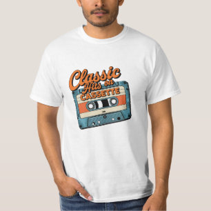 ヴィンテージカセットをテーマにしたデザイン Tシャツ