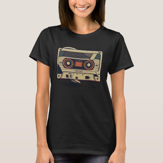 ヴィンテージカセットシンセサイザ酸アナログパーティーR Tシャツ (正面)