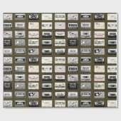 ヴィンテージカセットテープのミックステープ収集 ラッピングペーパー (フラット)