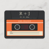 ヴィンテージカセットテープの曲の要求RSVP結婚の エンクロージャーカード (正面)