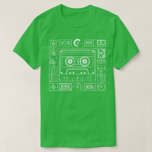 ヴィンテージカセットテープデザイン Tシャツ (デザイン正面)