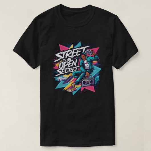 ヴィンテージカセットテープヒップホップ音楽80s 90sレトロ tシャツ (デザイン正面)
