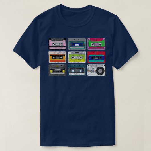 ヴィンテージカセットテープペンシル70年代80年代90年代の音楽 Tシャツ (デザイン正面)