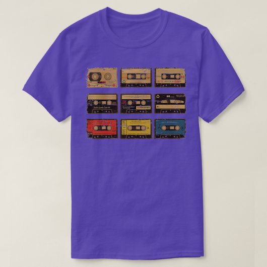 ヴィンテージカセットテープペンシル70s 80s 90sミュージックミックス tシャツ (デザイン正面)