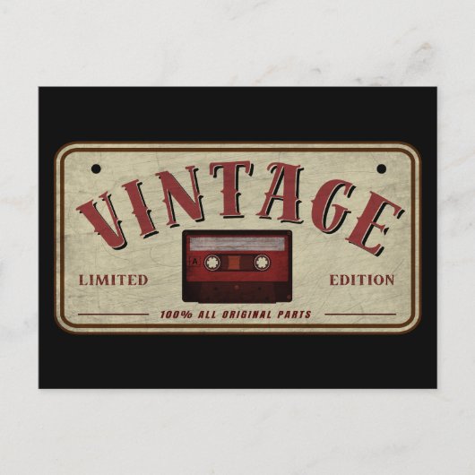 ヴィンテージカセットテープ限定版音楽愛好家 ポストカード (正面)