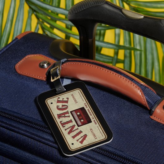 ヴィンテージカセットテープ限定版音楽愛好家 ラゲッジタグ (正面インサイチュ1)