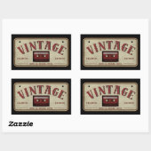 ヴィンテージカセットテープ限定版音楽愛好家 長方形シール (シート)