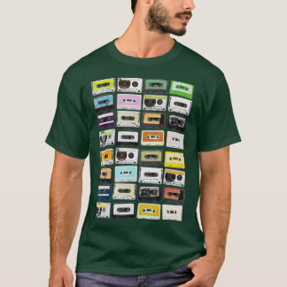 ヴィンテージカセットテープ70年代80年代90年代の音楽  Tシャツ