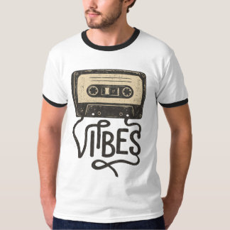 ヴィンテージカセットテープ(バイブタイポグラフィアート) Tシャツ