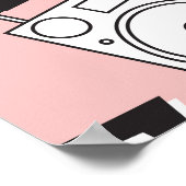 ヴィンテージカセットプレーヤー：レトロパターン。 ポスター (角)