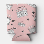 ヴィンテージカセットプレーヤー:レトロパターン。 缶クーラー (裏面)