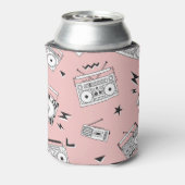 ヴィンテージカセットプレーヤー:レトロパターン。 缶クーラー (缶裏面)